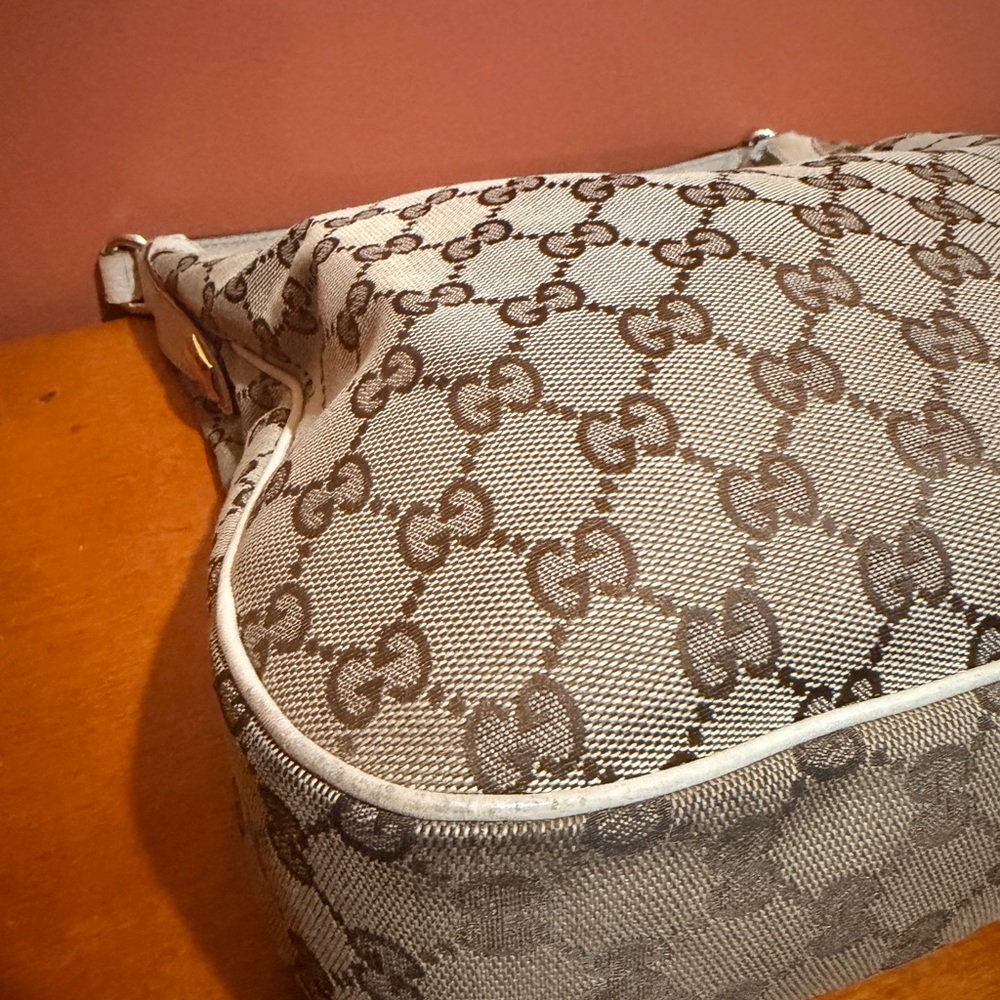 Gucci Beige and Brown Monogram Hobo Bag - Picture 9 of 15